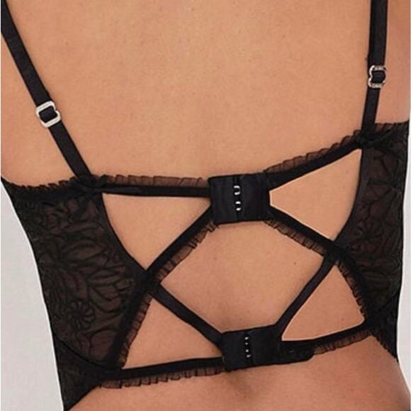 For love & lemons New Longline Emilia black lace bustier size 34DD - Picture 3 of 11